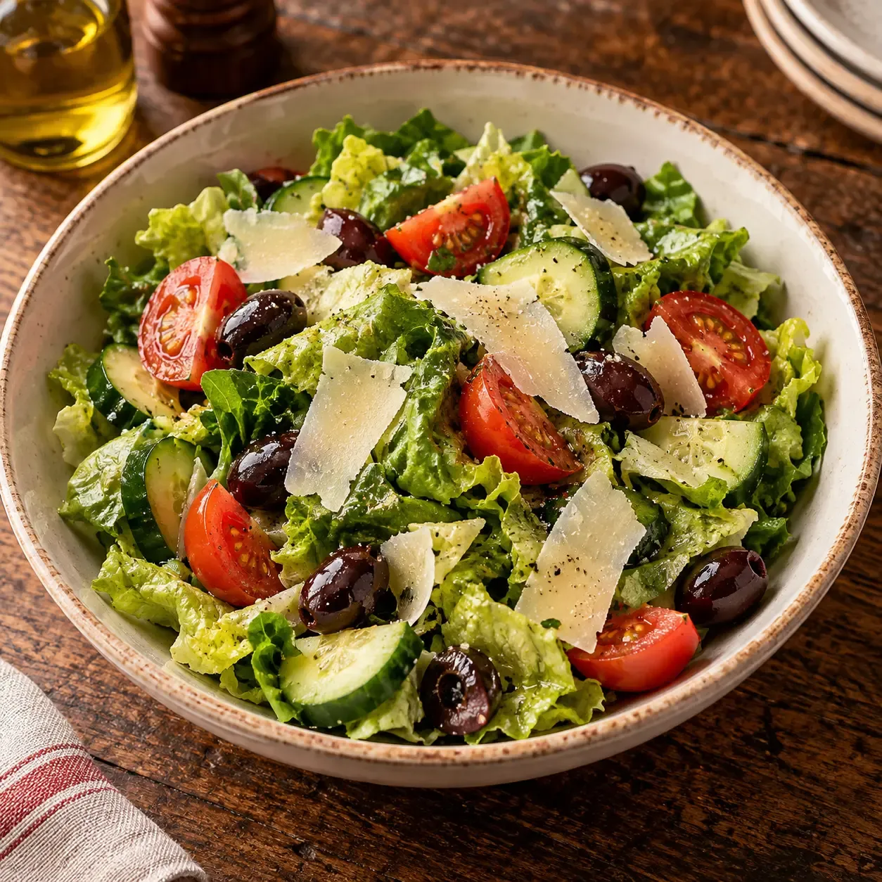 Fresh house salad with greens and tomato