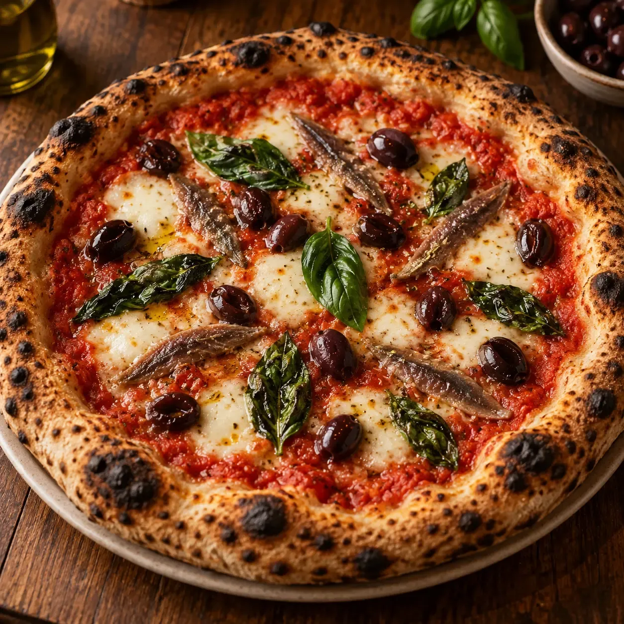 Napoli pizza with tomato and oregano